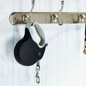 Sleek Black and Gray Retractable Dog Leash